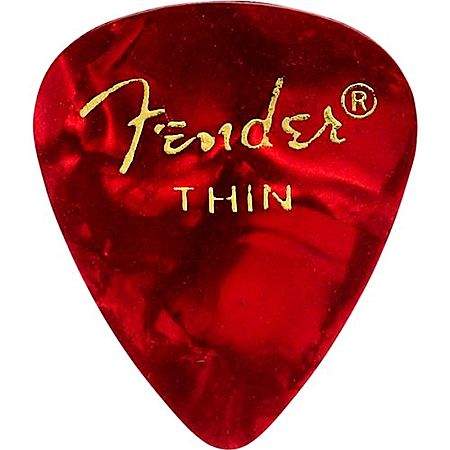 Fender Premium Celluloid 351 Shape Picks Thin Red Moto
