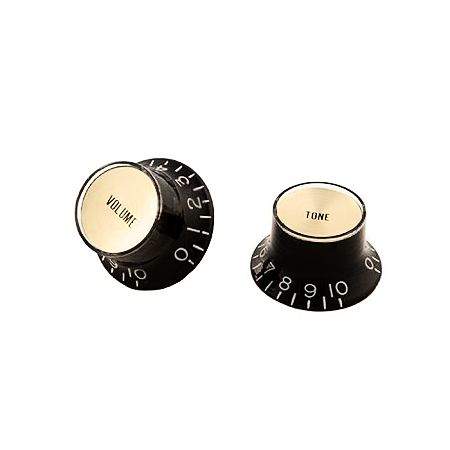 Gibson Top Hat Knobs wGold Metal Insert Black4 pcs