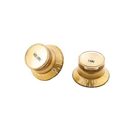Gibson Top Hat Knobs w/ Gold Metal Insert Aged Gold4 pcs. Replacement Part