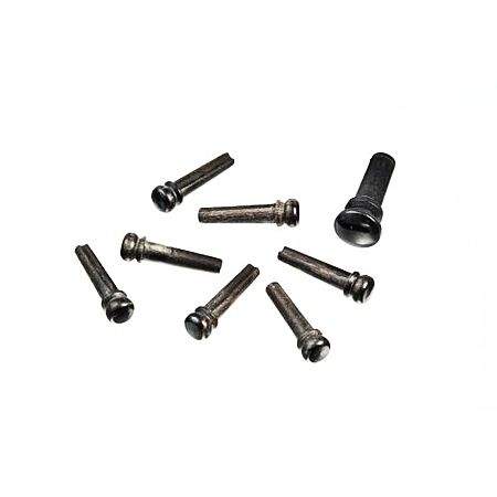 Daddario Injected Molded Bridge Pins EB with End Pin Set of 7 Ebony