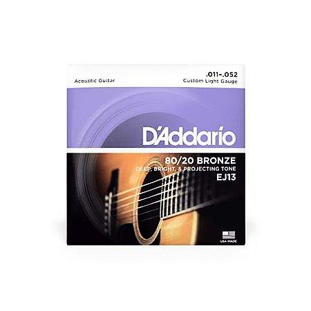 Daddario EJ13 11-52 Bronze W-Git Guitar Strings Custom Light