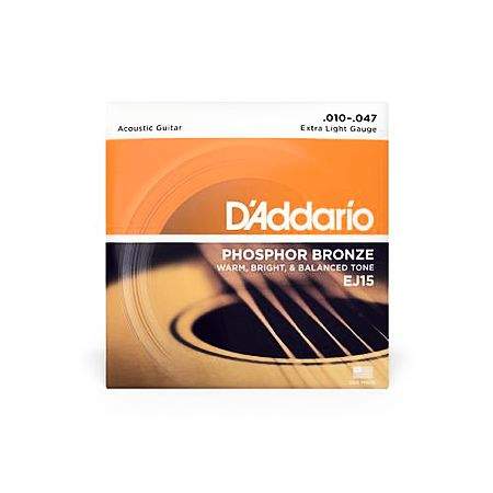Daddario EJ15 10-47 Phosphor Bronze Guitar Strings Extra Light