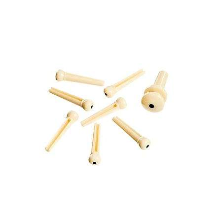 Daddario Injected Bridge Pins IV Dot End Pin Set of 7 Ivory Dot