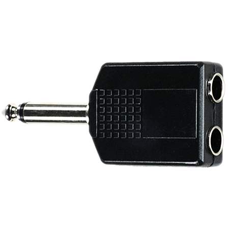 DREITEC 2 x Klinkenbuchse Mono auf 1 x 6,3 mm Klinke Mono Adapter 1852