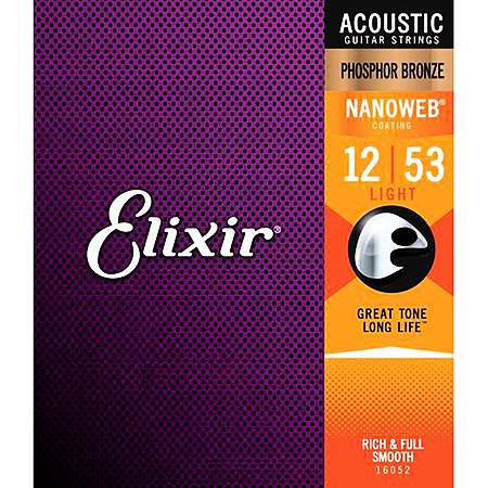 Elixir 16102 Acoustic Phosphor Bronze M Nanoweb 12-56