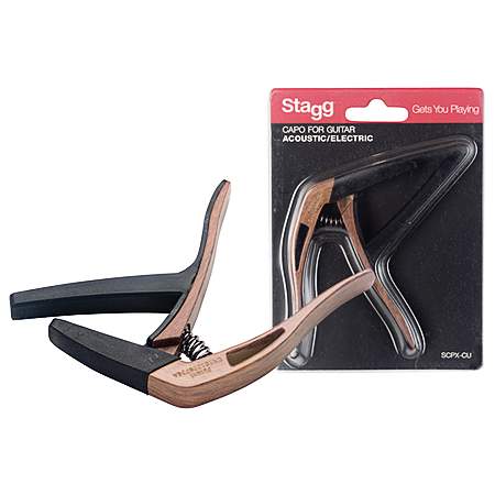 Stagg SCPX-CU DKWOOD gewölbter Trigger Kapodaster