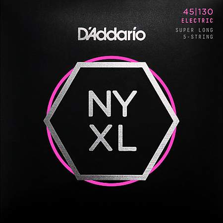 D'Addario NYXL45130SL Nickelplated Steel Regular Light Super Long 5-Saiter