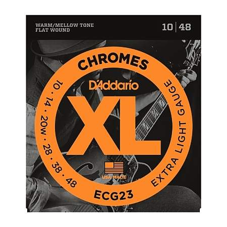 D'Addario ECG-23 Chromes Flat Wound Extra Light 010-048