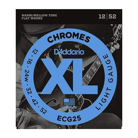 D'Addario ECG-25 Chromes Flat Wound Light 012-052