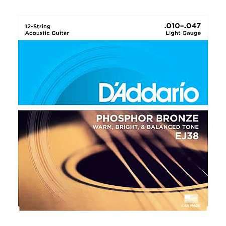 D'Addario EJ-38 Akustik Saiten 12-Saiter 010-047 