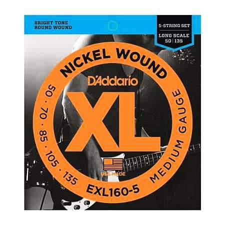 D'Addario EXL-160-5 Nickel E-Bass Saiten 5-String 050-135