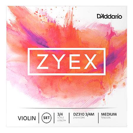 DAddario Zyex Violin Saiten 3/4 Scale Medium Tension