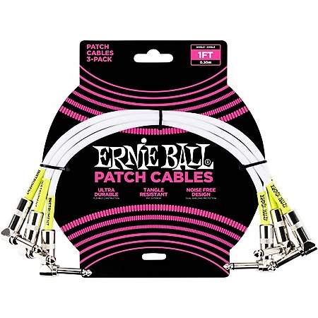 Ernie Ball EB6055 Patchkabel weiß 3er Pack 30 cm