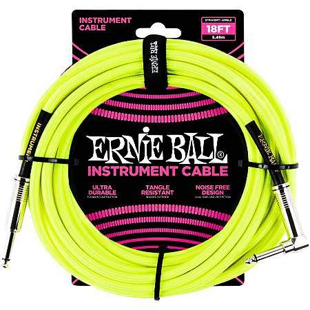 Ernie Ball EB6085 Instrumentenkabel 5,49m gelb