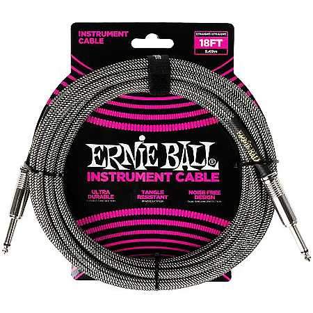 Ernie Ball EB6433 Kabel Gewebe Silver Fox 5,49m