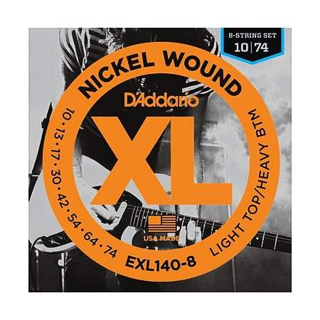 D'Addario EXL140-8 Nickel E-Gitarre 8-Saiter 010-074