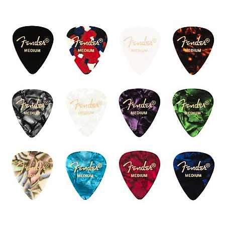 Fender 351 Shape Celluloid Medley Picks Medium 12x