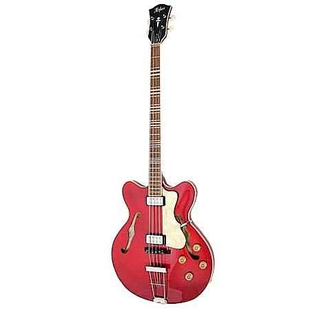 Höfner HCT-500/7-TR Verythin E-Bass Transparent Red