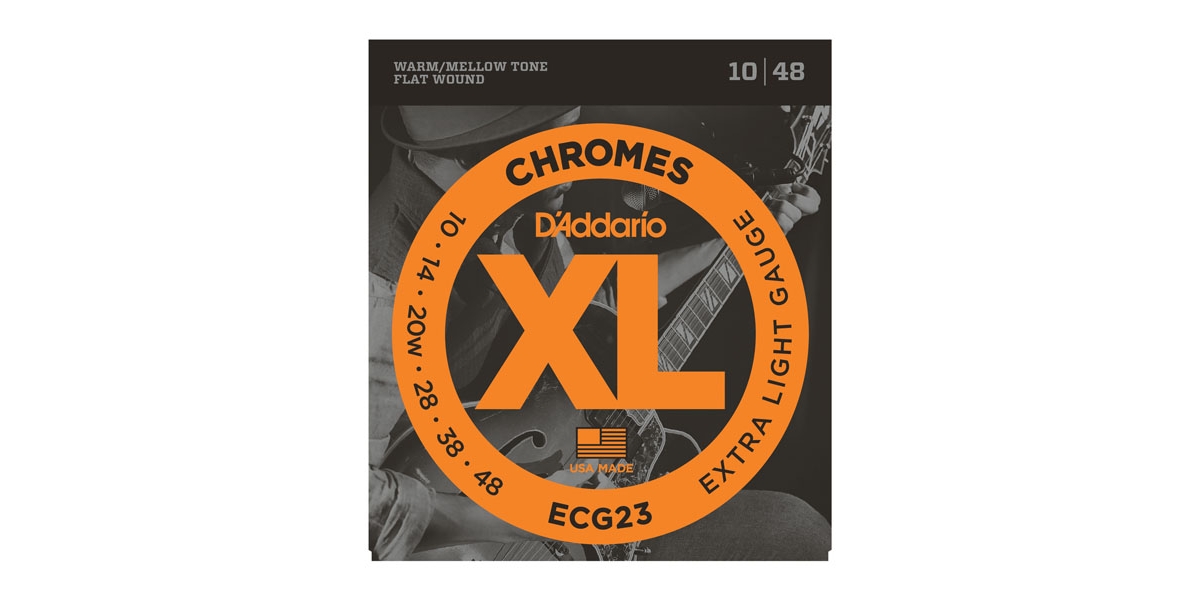 D'Addario ECG-23 Chromes Flat Wound Extra Light 010-048