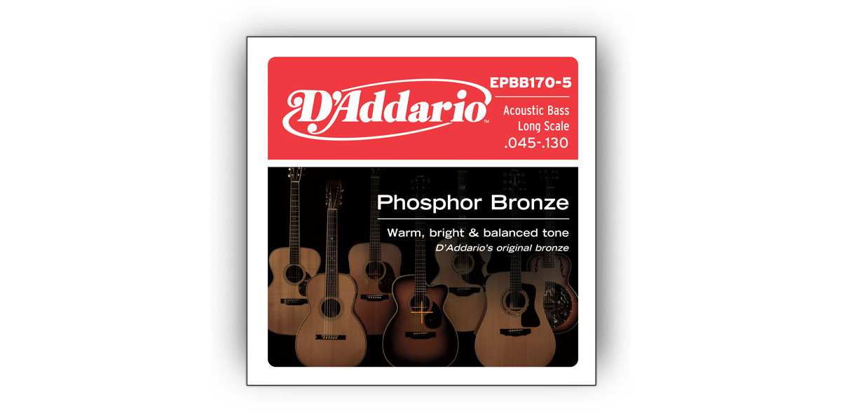 D'Addario EPBB170-5 Phosphor Bronze Akustik Bass Saiten 045-130