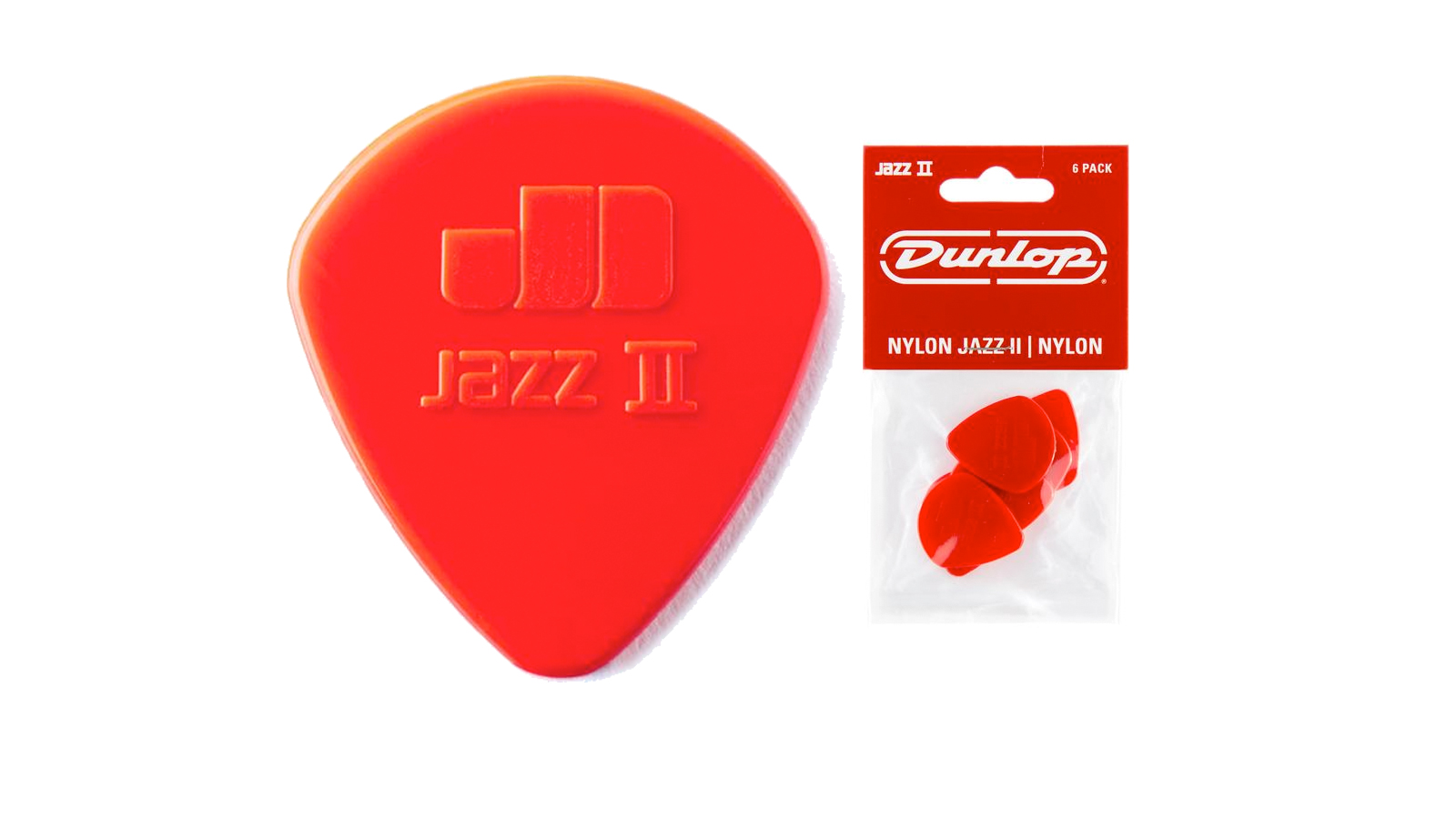 Dunlop Nylon Jazz II Plektrum 1,18 mm 6 Stück rot