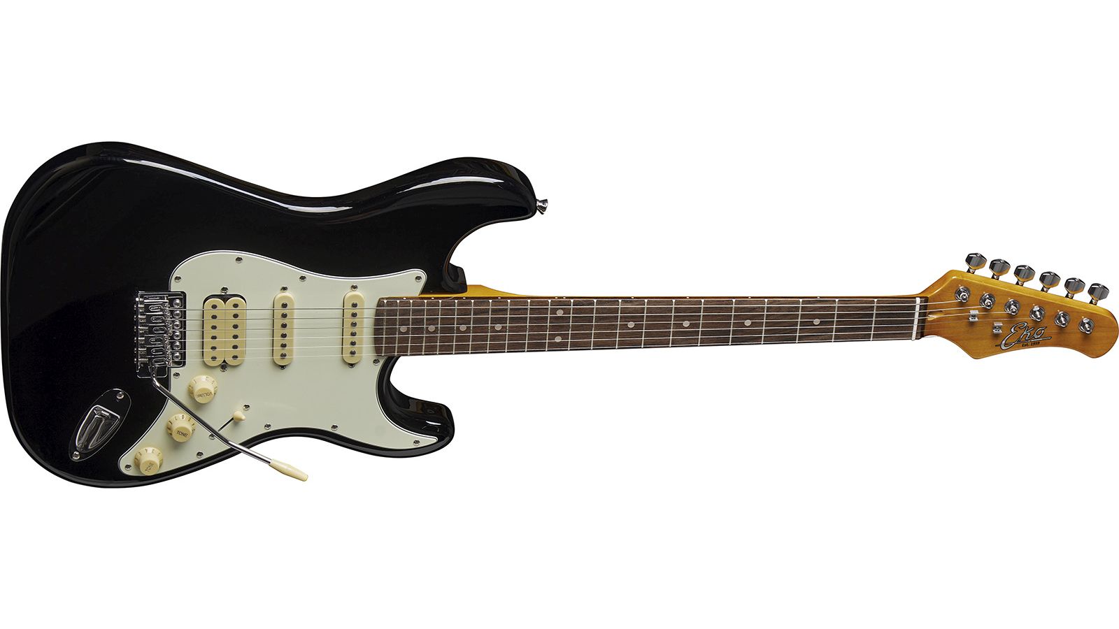 EKO ST350-BLK Strat HSS Black