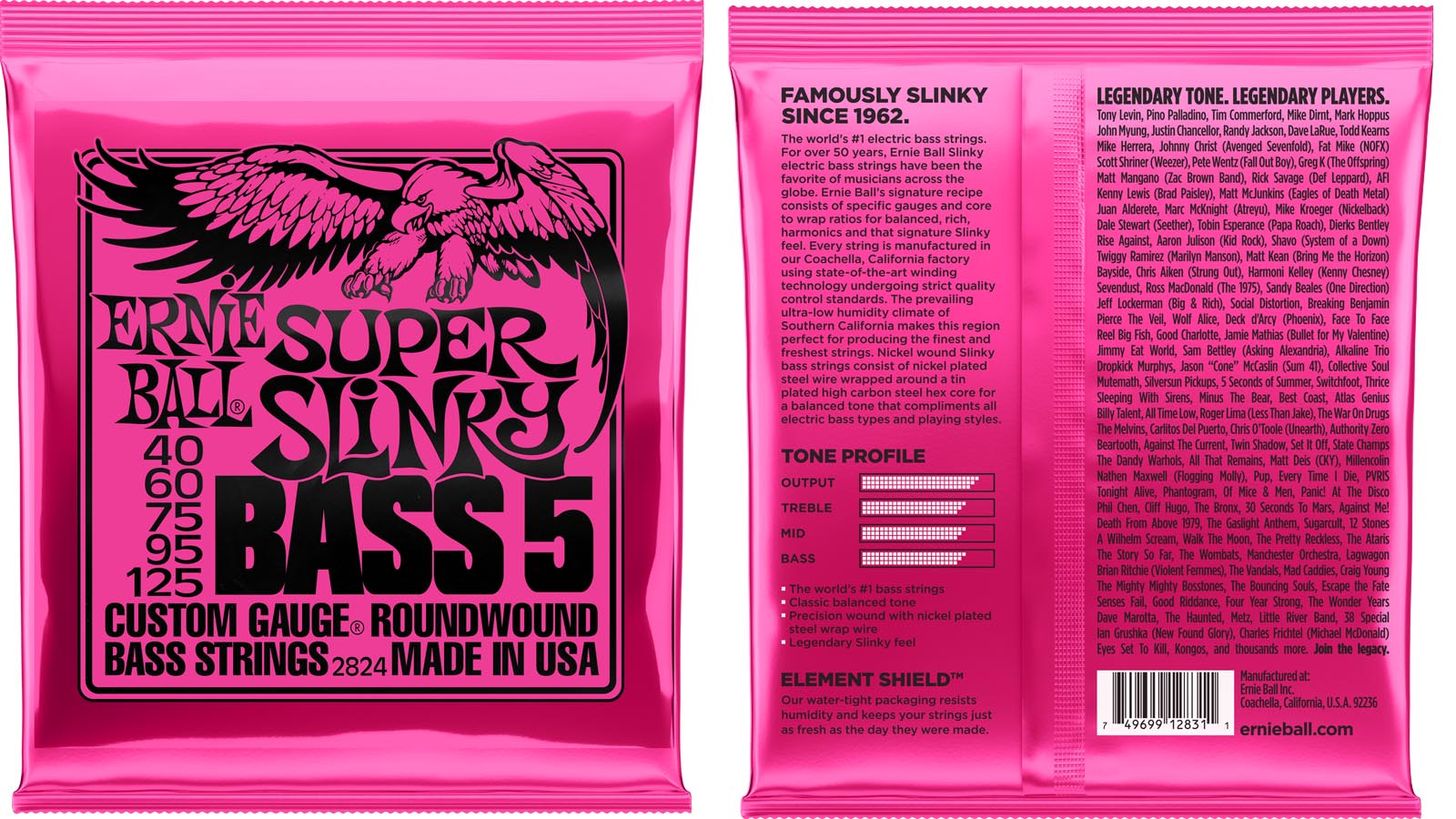 Ernie Ball EB-2824 5-String Super Slinky Bass Saiten 40-125