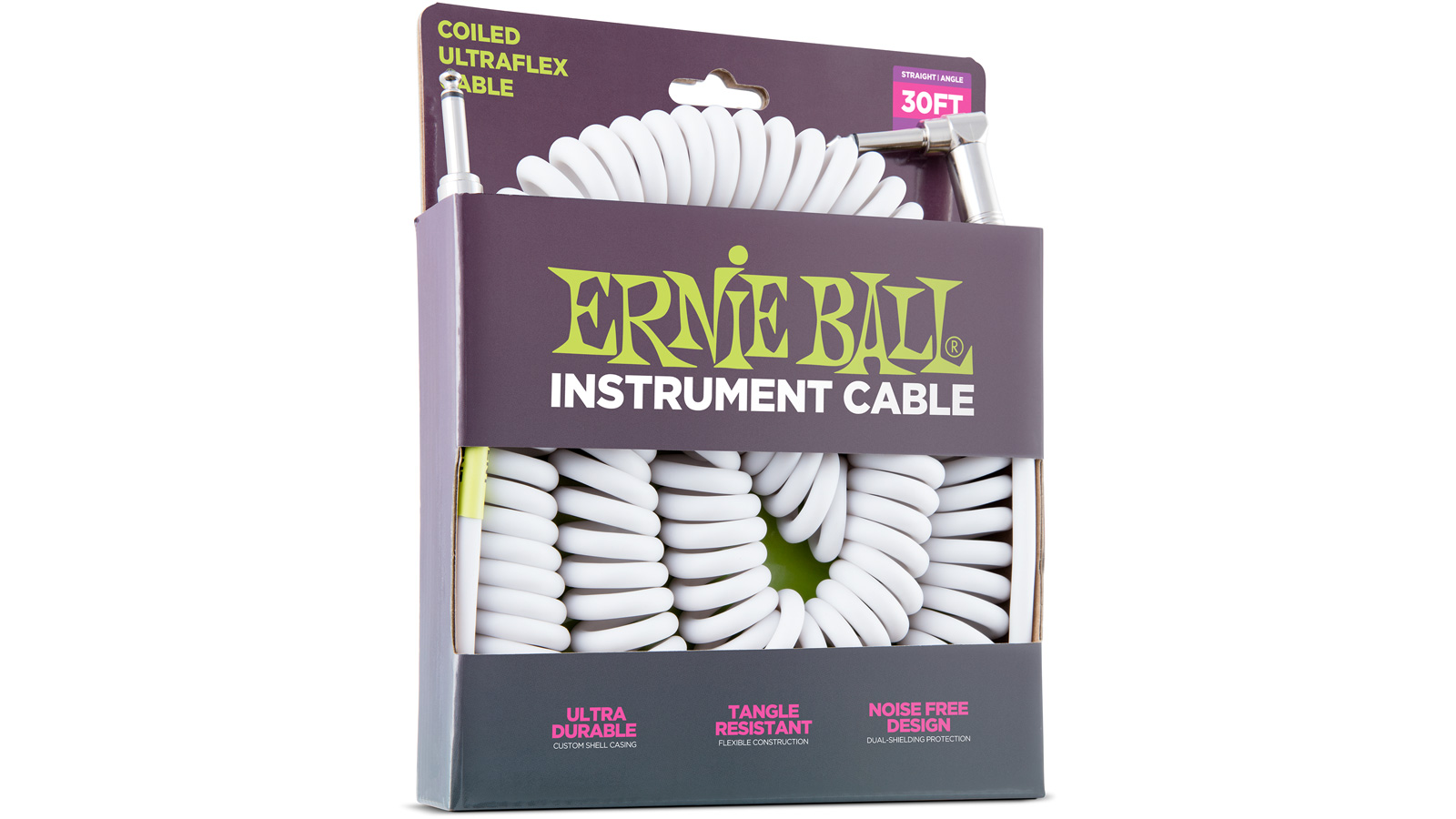 Ernie Ball EB6045 Spiralkabel weiß 9,14 m