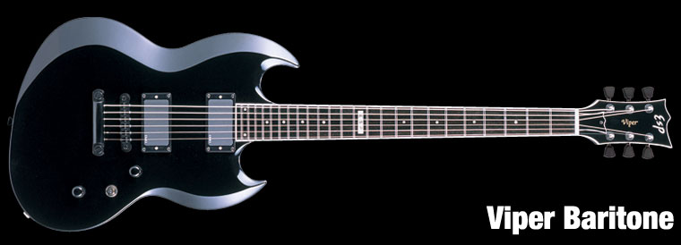 ESP Viper Baritone Black E-Gitarre