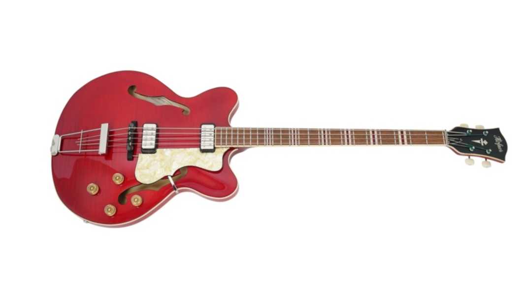 Höfner HCT-500/7-TR Verythin E-Bass Transparent Red