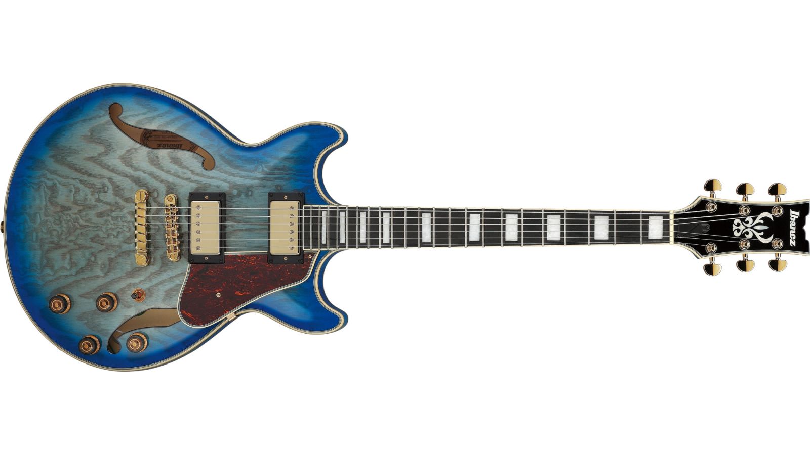 Ibanez AM93QA-JBB Artcore Jet Blue Burst Expressionist 