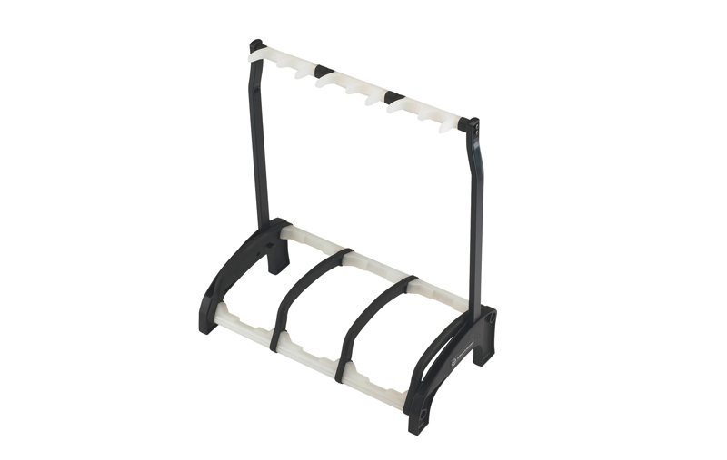 K&M 17513 GUARDIAN 3-fach Gitarrenständer transluzent