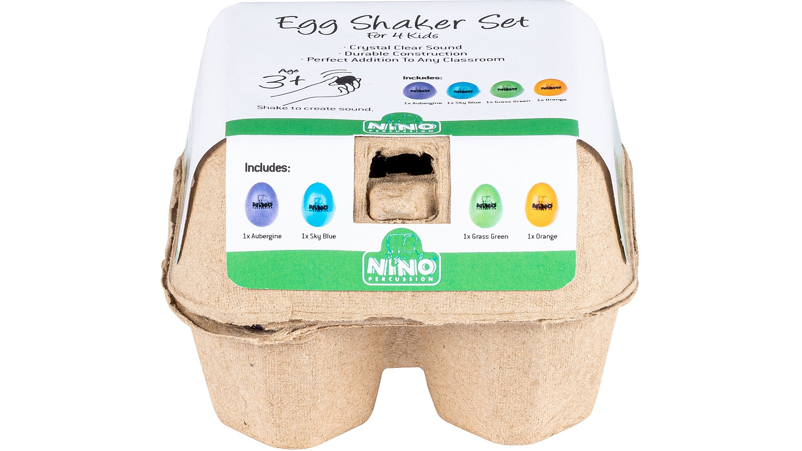 Nino Egg-Shaker Box 4 Eier 1X SB, 1X  OR, 1X AU, 1X GG