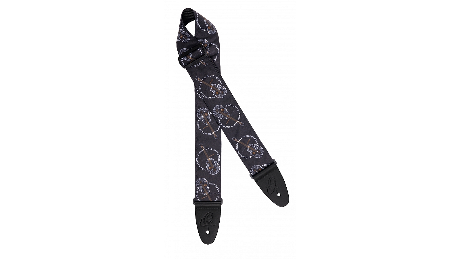 Ortega OSN-65SKBK Gurt Skull/Black schwarz/wei&szlig; 