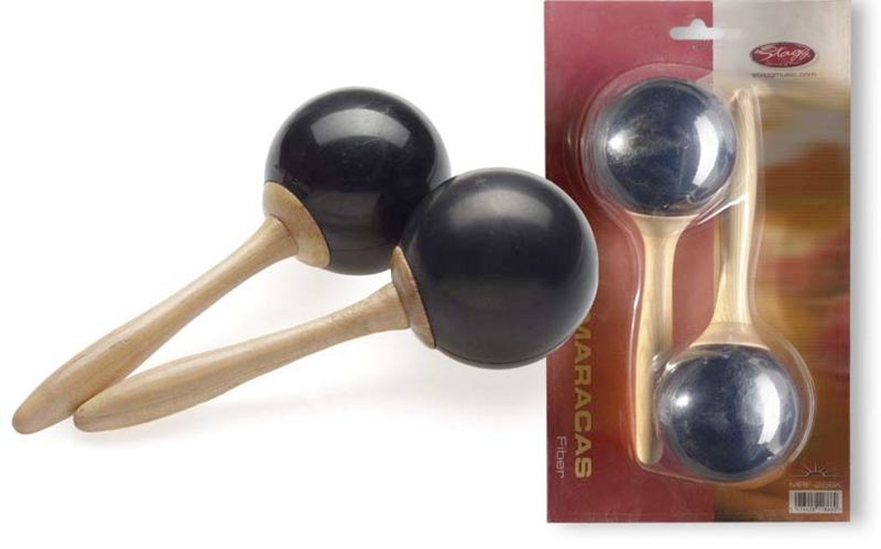 Stagg MRF-26BK Traditionelle Maracas Fiberglas