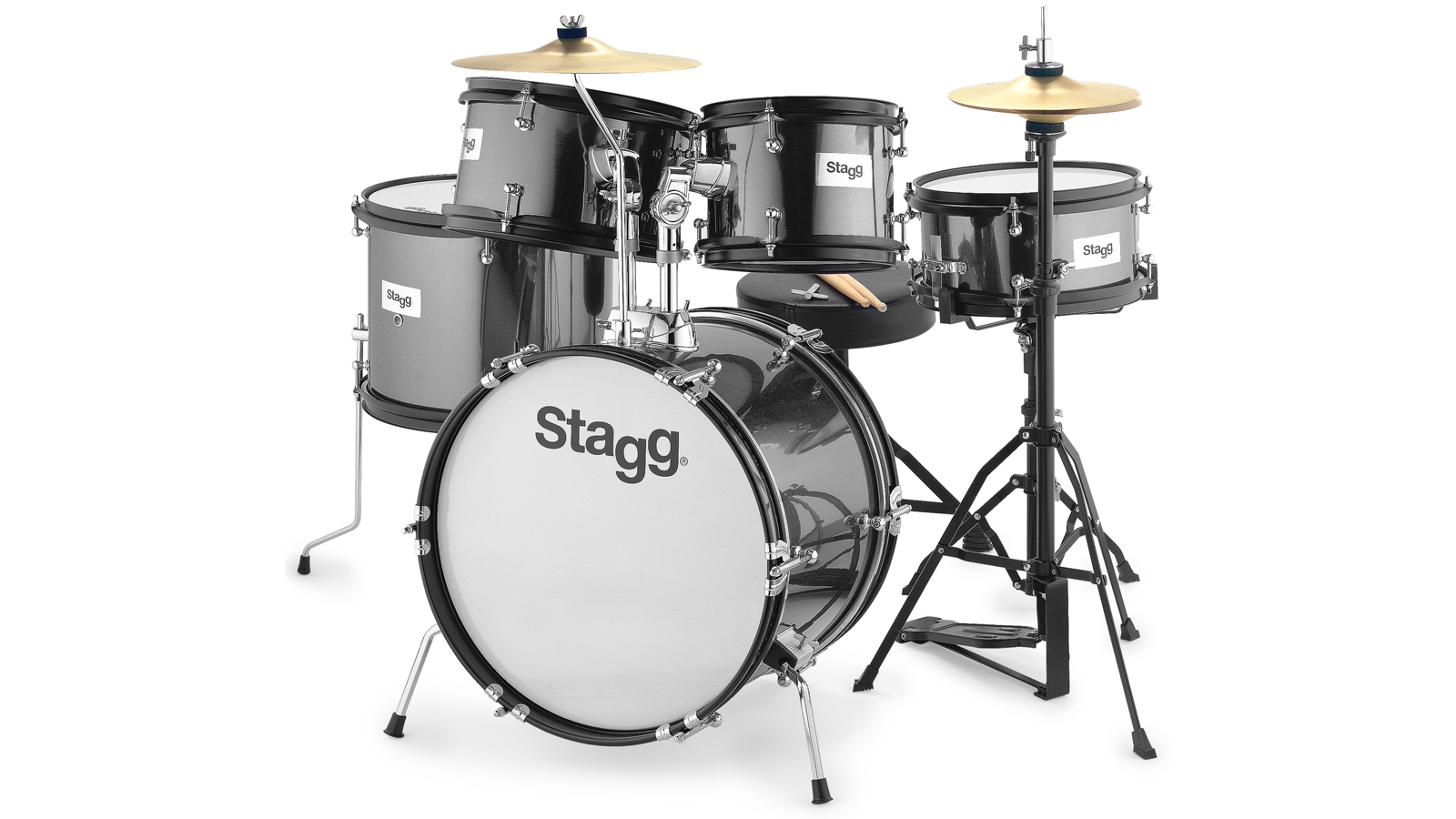 Stagg TIM Junior Kit 5-teiliges Drumset schwarz