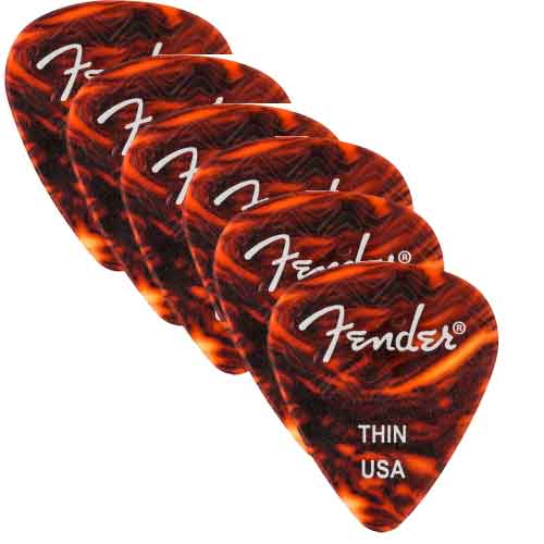 Fender Celluloid Picks - 6-Pack Thin 351