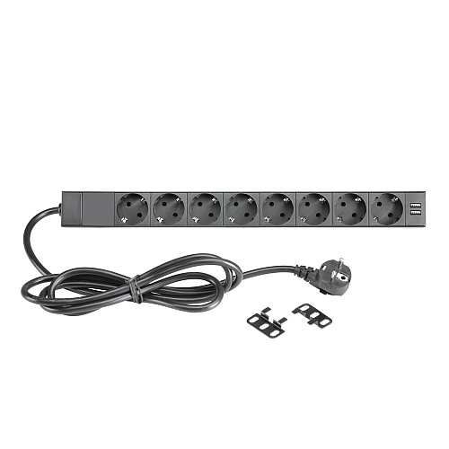 Adam Hall Stromverteiler 19" 1 HE mit USB