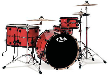 DW PDP 805 Finish Ply Drumset Red Tribal Band