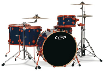 DW PDP 805 Lacquer Drumset blue orange