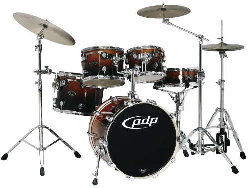 DW PDP BX Fusion Drumset Red Chill Fade