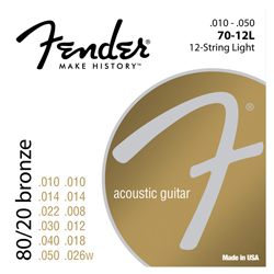 Fender 80/20 Bronze Acoustic Strings 70-12L