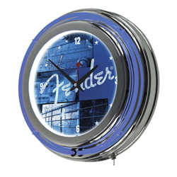 Fender StackedLounge Neon Clock Blue