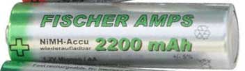 Fischer Amps NiMH Mignon AA Akku 2200 mAh