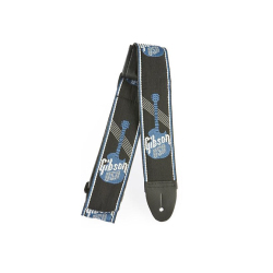 Gibson Woven Gitarrengurt Logo-Steel Blue