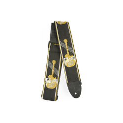 Gibson Woven Gitarrengurt Logo-Gold