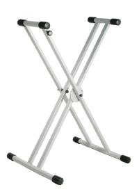 K&M Rick 20 Keyboard Ständer silver shadow doppelstrebig
