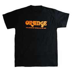 Orange T-Shirt schwarz L mit Orange Logo