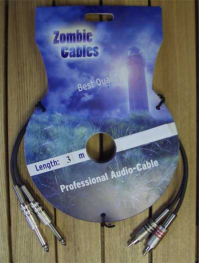 Zombie Audiokabel Cinch-Klinke 3m stereo