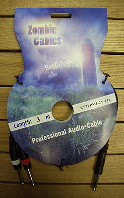 Zombie Y-Kabel 3m 2xCinch-Klinke stereo